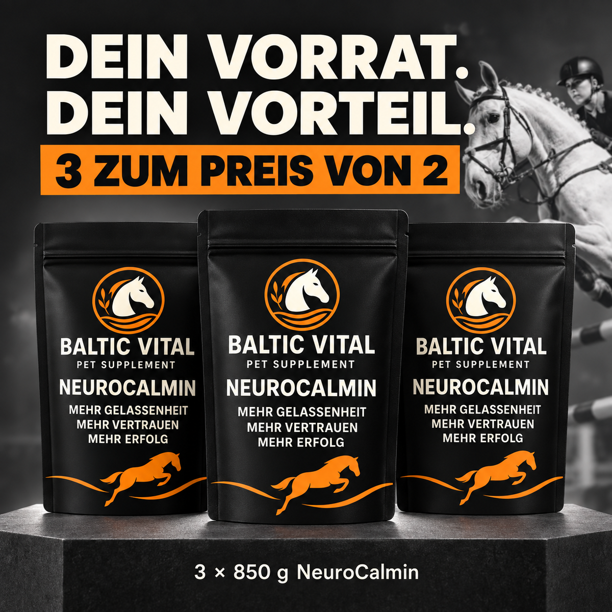 NeuroCalmin Kur-Set: 3 × 850 g zum Preis von 2